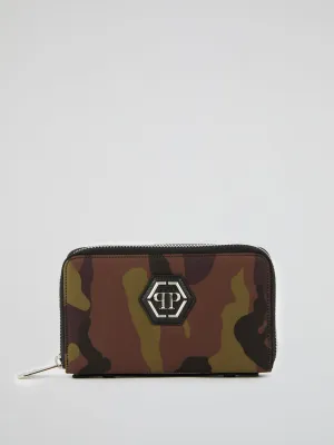 Camo Monogram Appliquéd Continental Wallet
