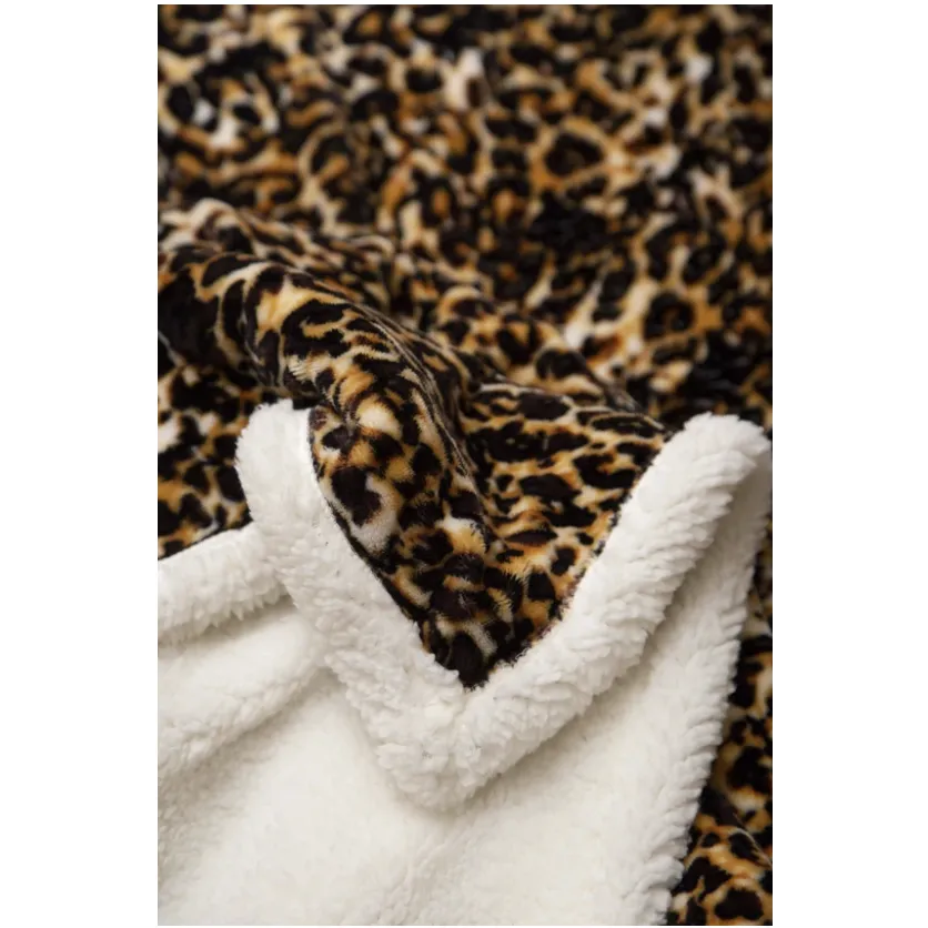 Carstens Inc Leopard Sherpa Throw Blanket