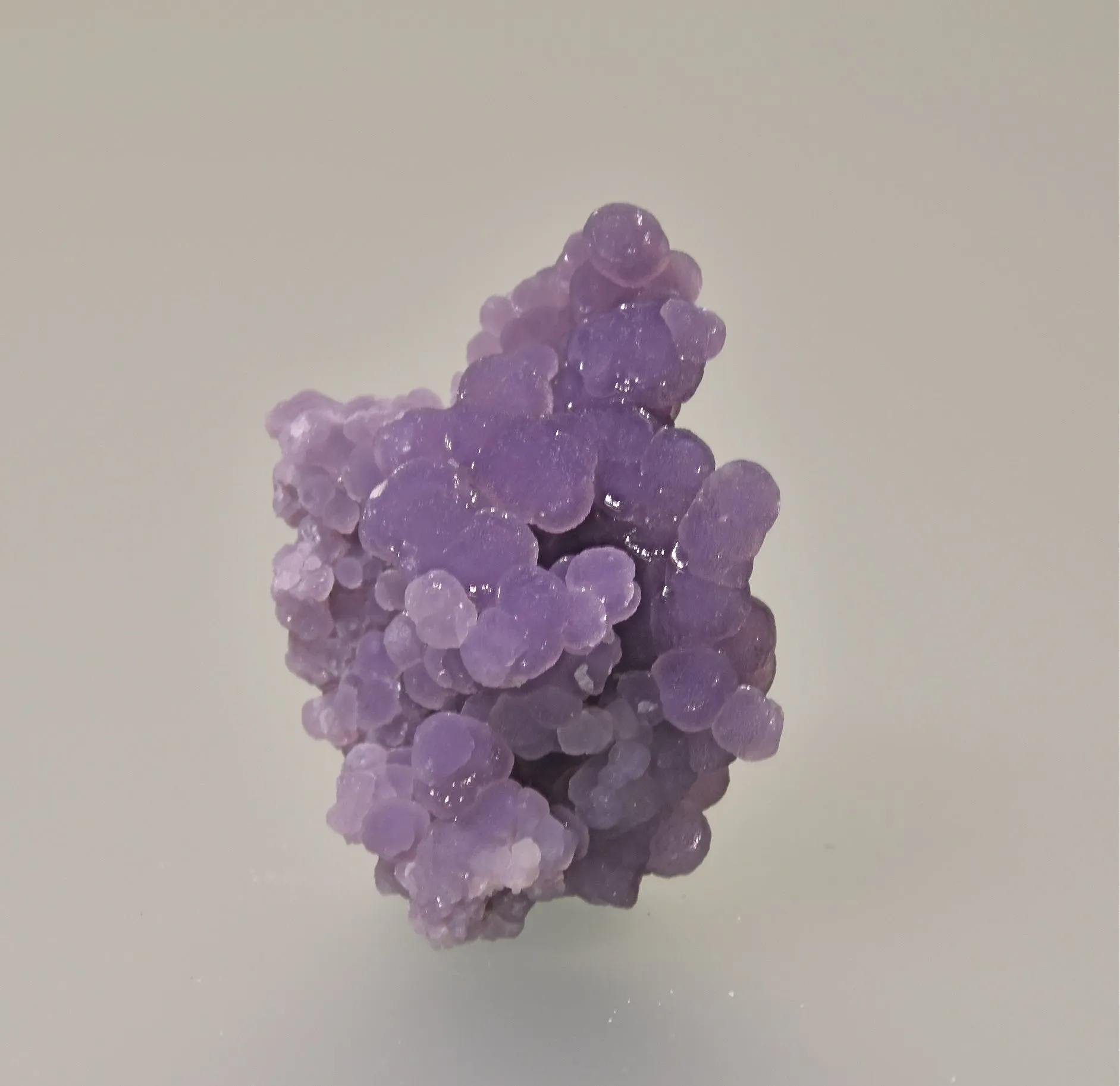 Chalcedony var. 'Grape Agate', Mamuju Area, Sulawesi Barat Province, Indonesia, Collected 2016, Miniature 2.5 x 3.5 x 5.0 cm, $65.  Online 3/8.