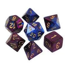 Chessex: Gemini 7PC Blue Purple / Gold