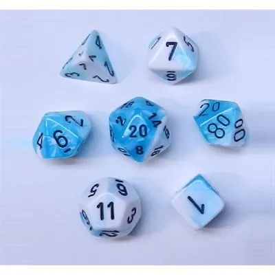 Chessex: Gemini 7Pc Teal-White / Black