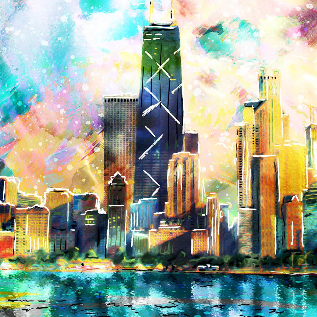 Chicago Art Print, Skyline Canvas