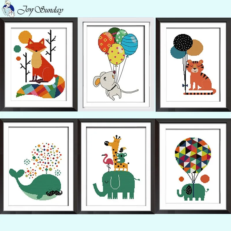 Colorful Fox Joy Sunday Cross Stitch