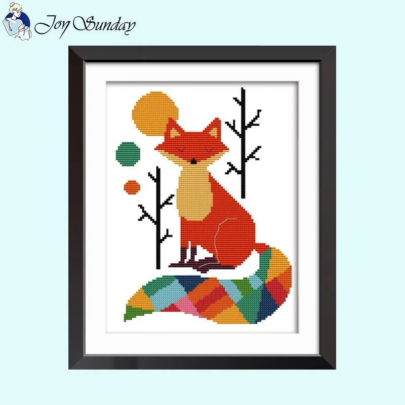 Colorful Fox Joy Sunday Cross Stitch