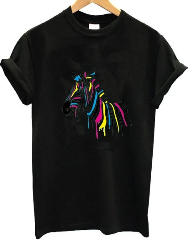 Colorful Horse Pattern T-shirt