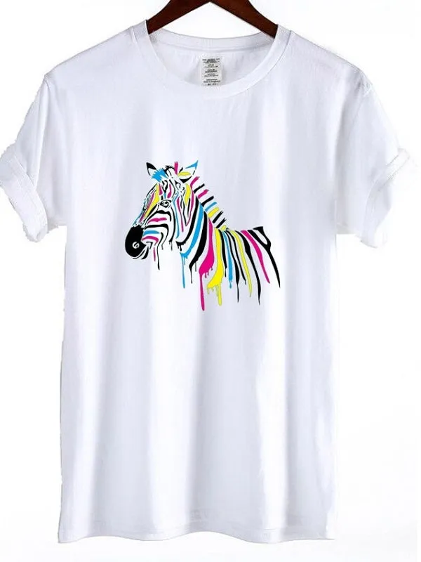 Colorful Horse Pattern T-shirt
