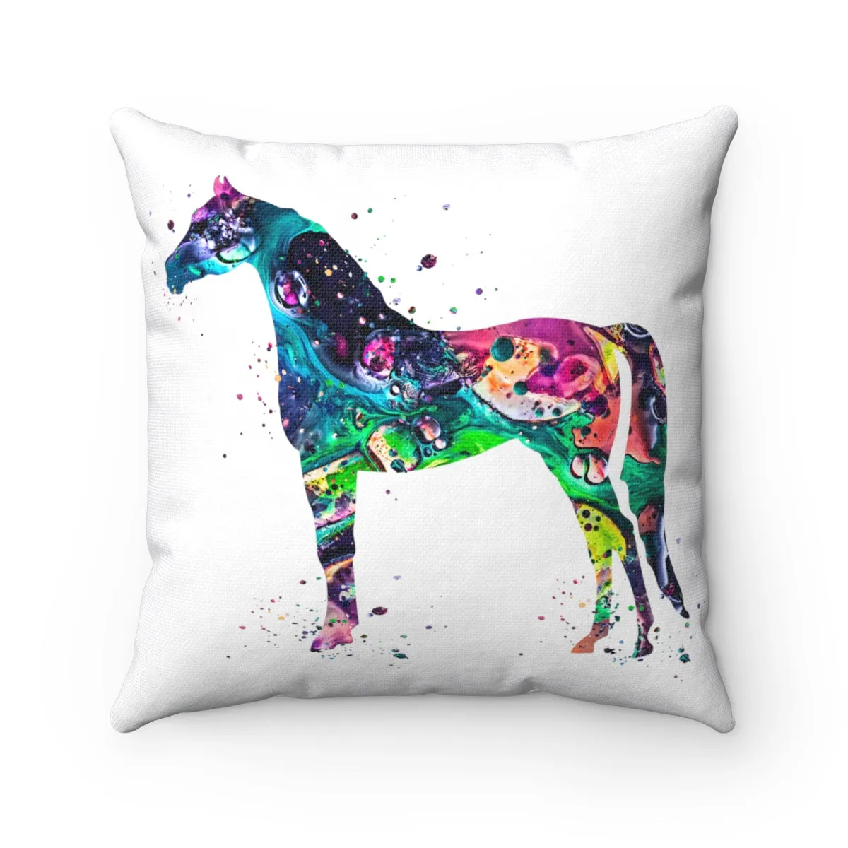 Colorful Horse  Square Pillow