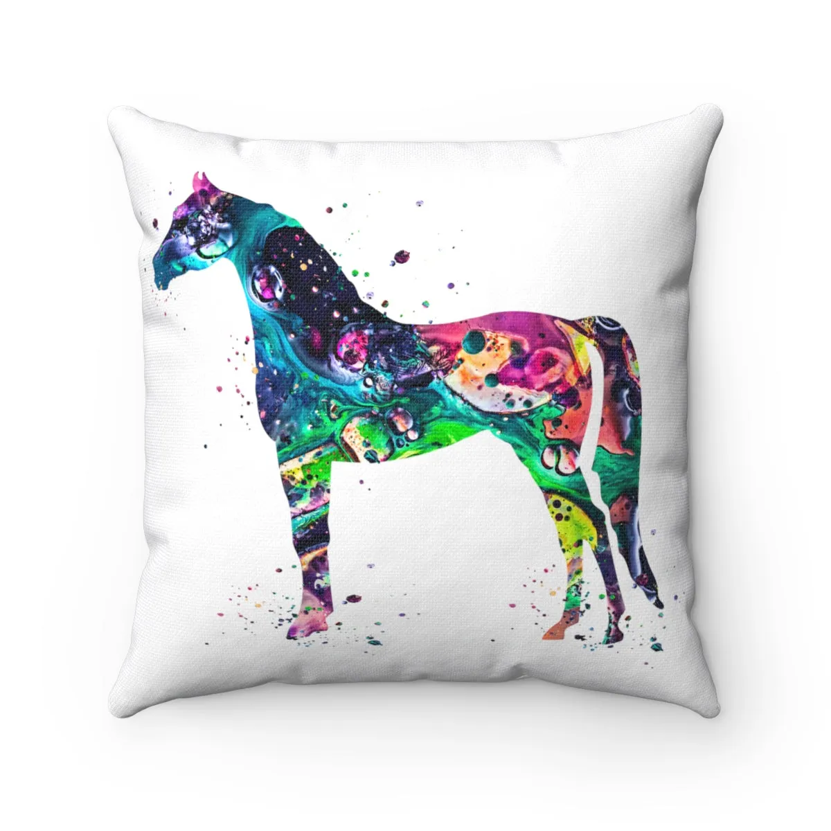 Colorful Horse  Square Pillow