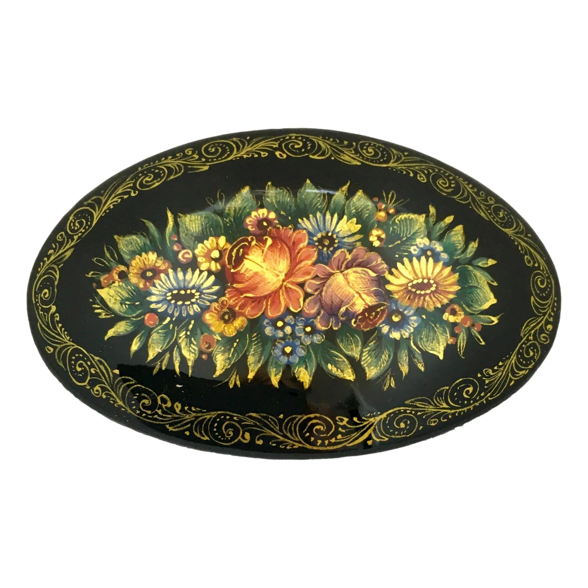 Colorful Large Barrette Hand Painted