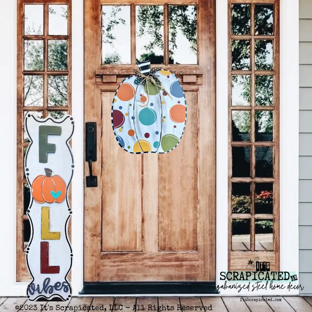 Colorful Polka Dot Tall Pumpkin