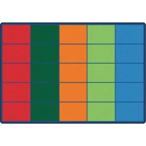 Colorful Rows Classroom Seating Rug - Factory Second