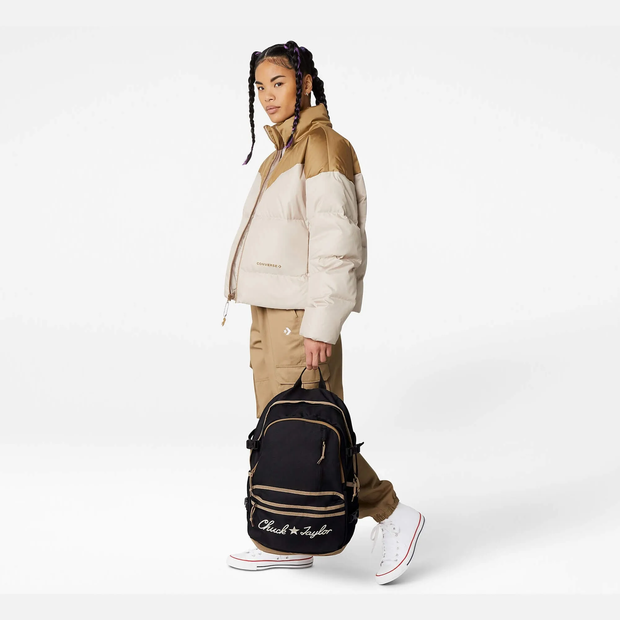 Converse Straight Edge Backpack Large L Black/Sandalwood/White