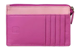 Credit Card Coin Wallet, Pink and Light Pink, Leather