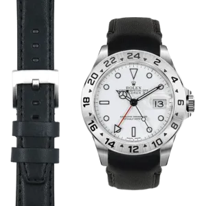 Curved End Leather Strap for Rolex Explorer II with Tang Buckle