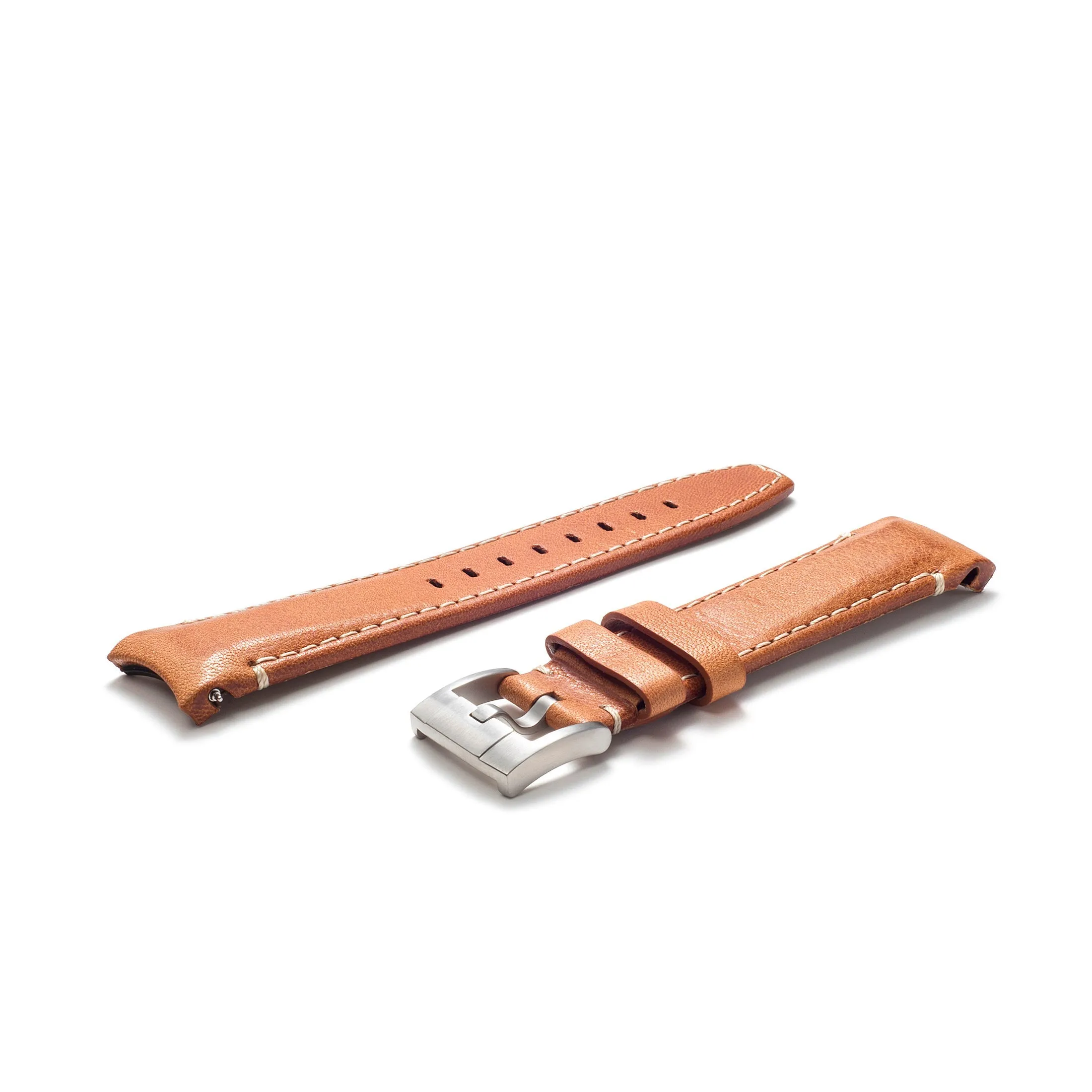 Curved End Leather Strap for Rolex Explorer II with Tang Buckle