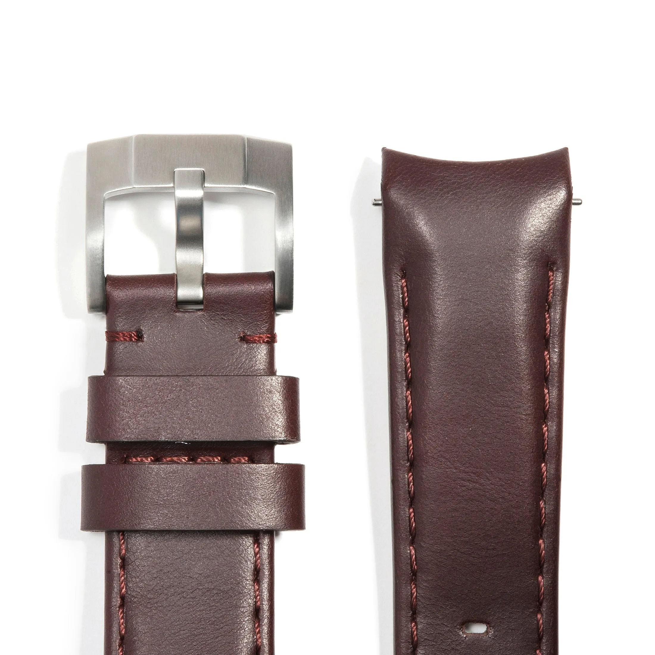 Curved End Leather Strap for Rolex Explorer II with Tang Buckle