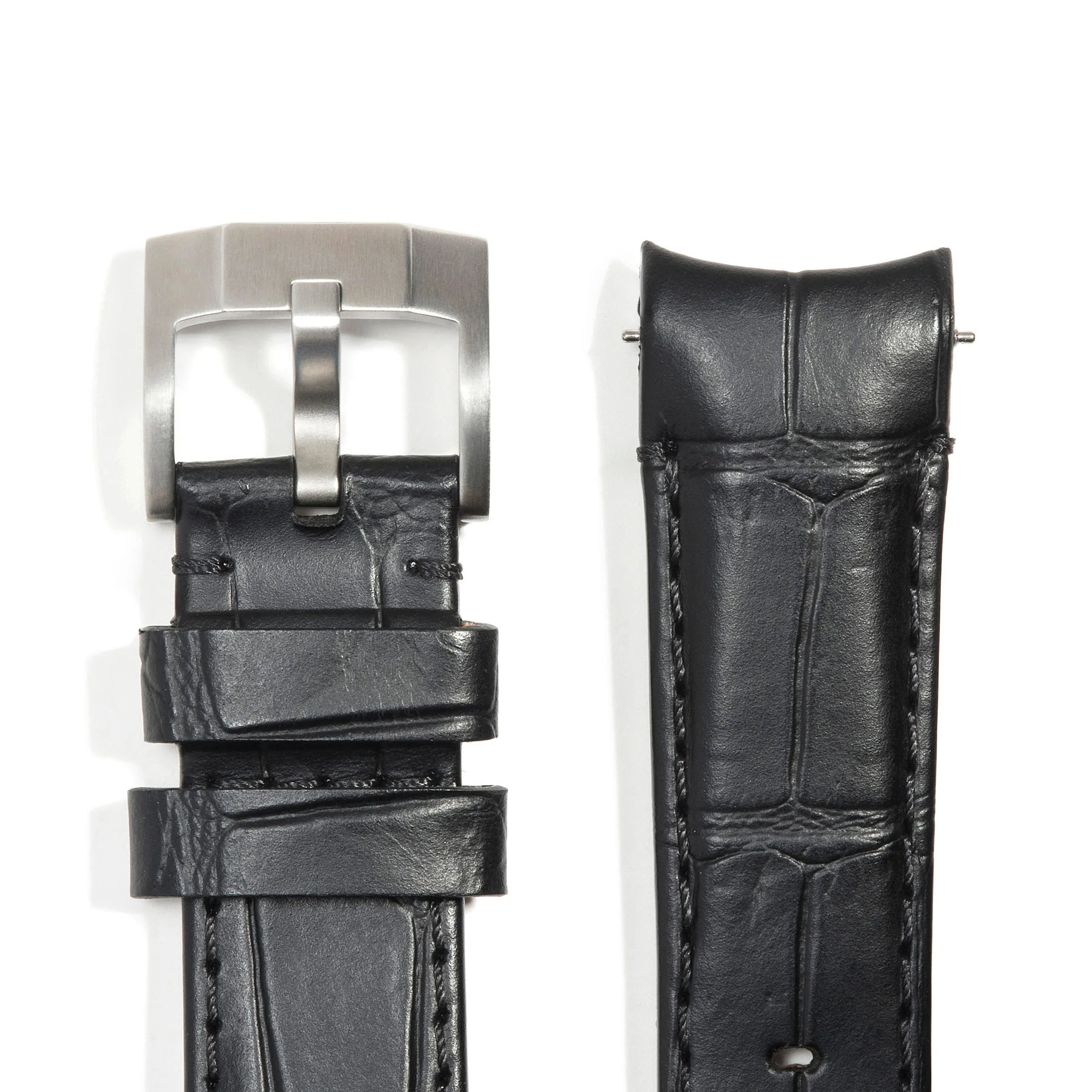 Curved End Leather Strap for Rolex Explorer II with Tang Buckle