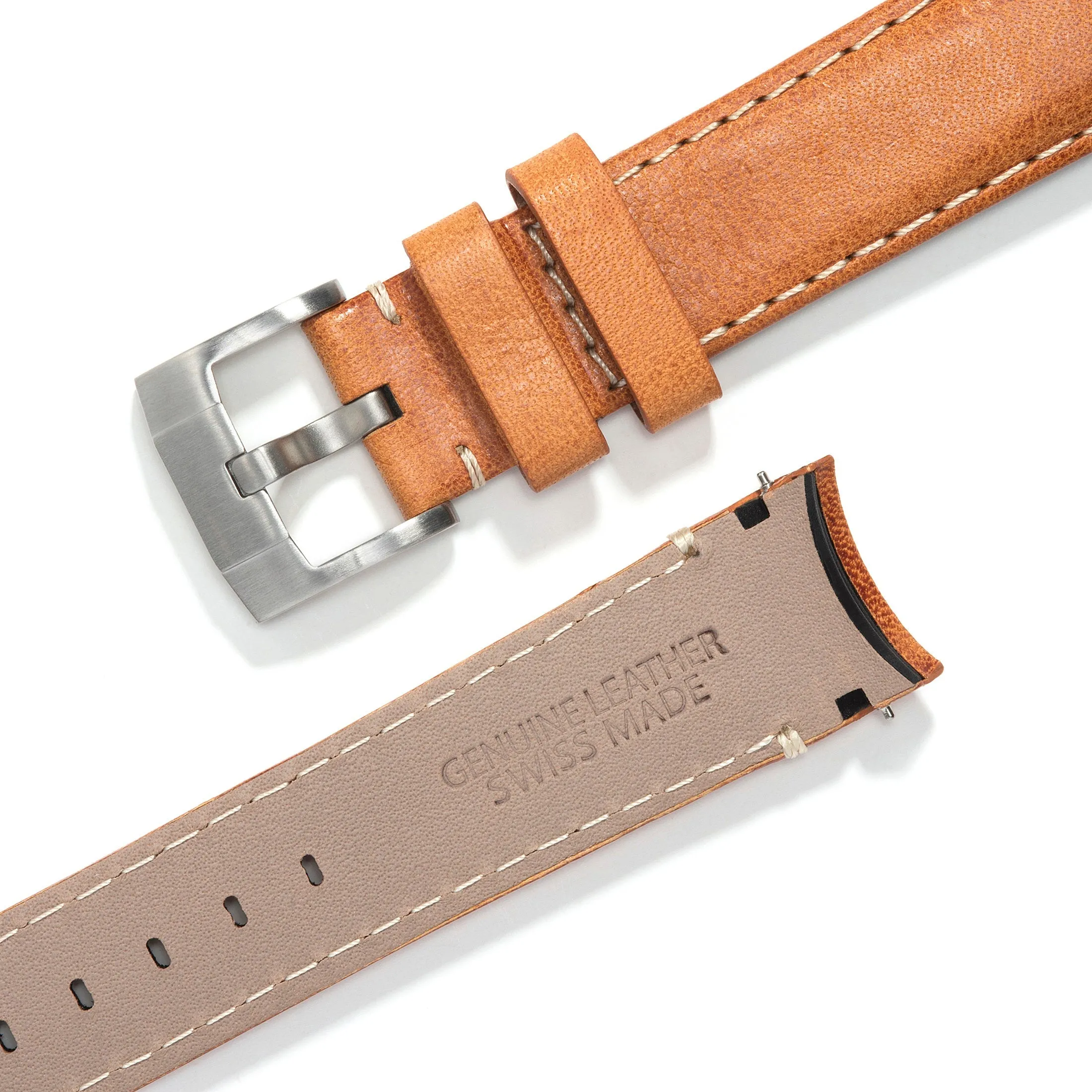 Curved End Leather Strap for Rolex Explorer II with Tang Buckle