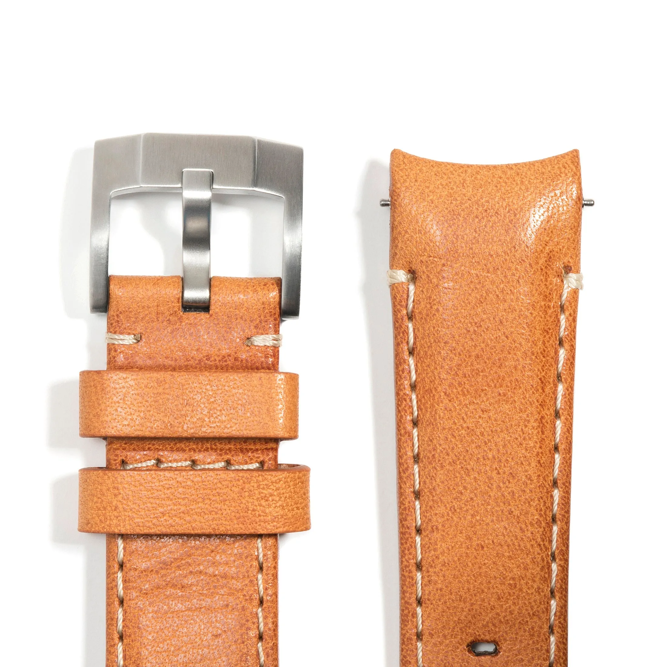 Curved End Leather Strap for Rolex Explorer II with Tang Buckle