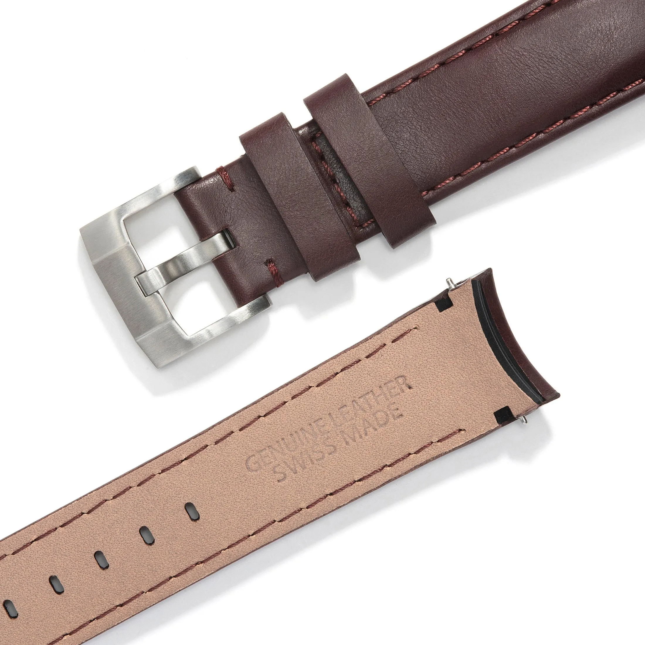 Curved End Leather Strap for Rolex Explorer II with Tang Buckle