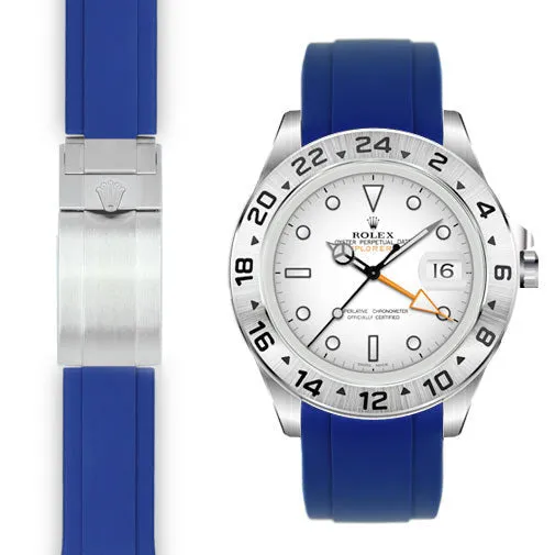 Curved End Rubber Strap for Rolex Explorer II 42mm Deployant (Produced between 2011-2020)
