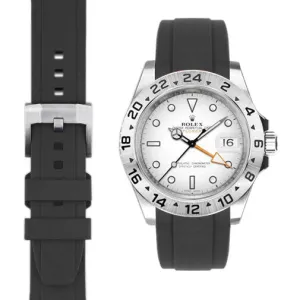 Curved End Rubber Strap for Rolex Explorer II 42mm with Tang Buckle (Produced between 2011-2020)
