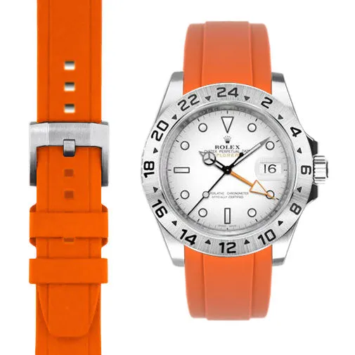 Curved End Rubber Strap for Rolex Explorer II 42mm with Tang Buckle (Produced between 2011-2020)