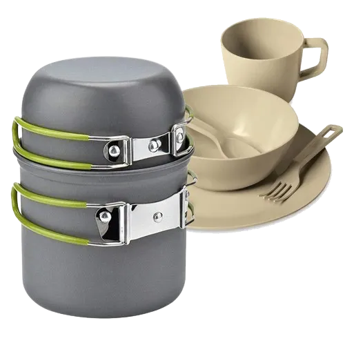 Cutlery, Plate, Mug & Camp Pot - Rental