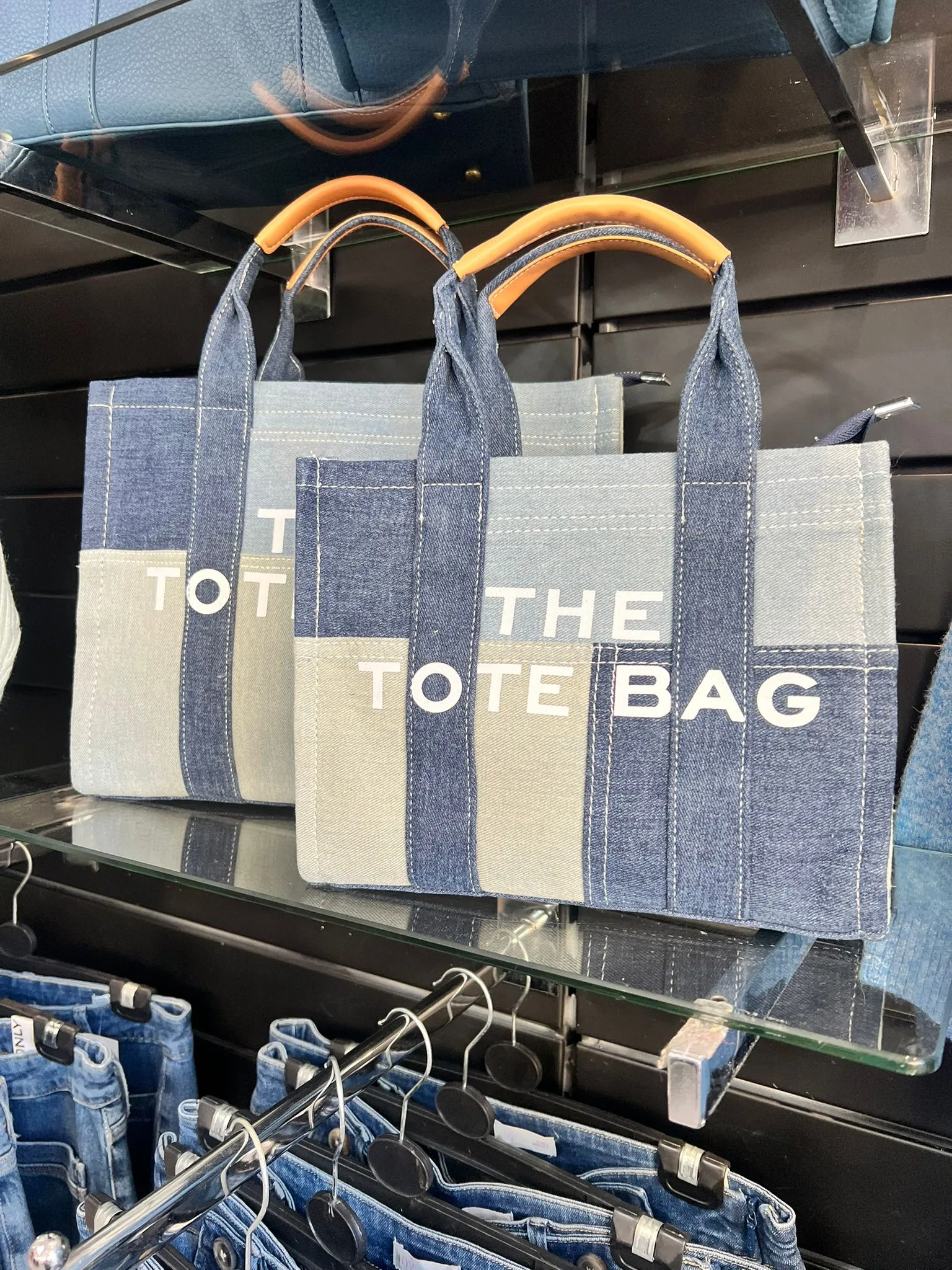 Denim Patchwork Tote Bag