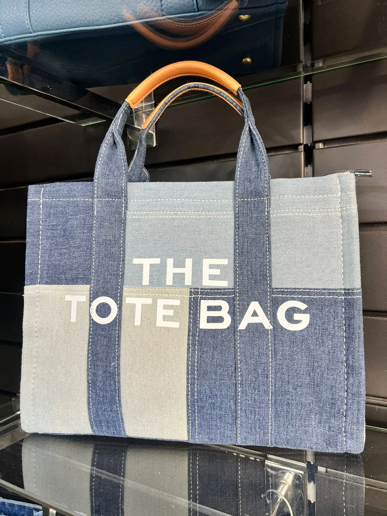 Denim Patchwork Tote Bag