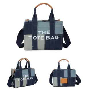 Denim Patchwork Tote Bag