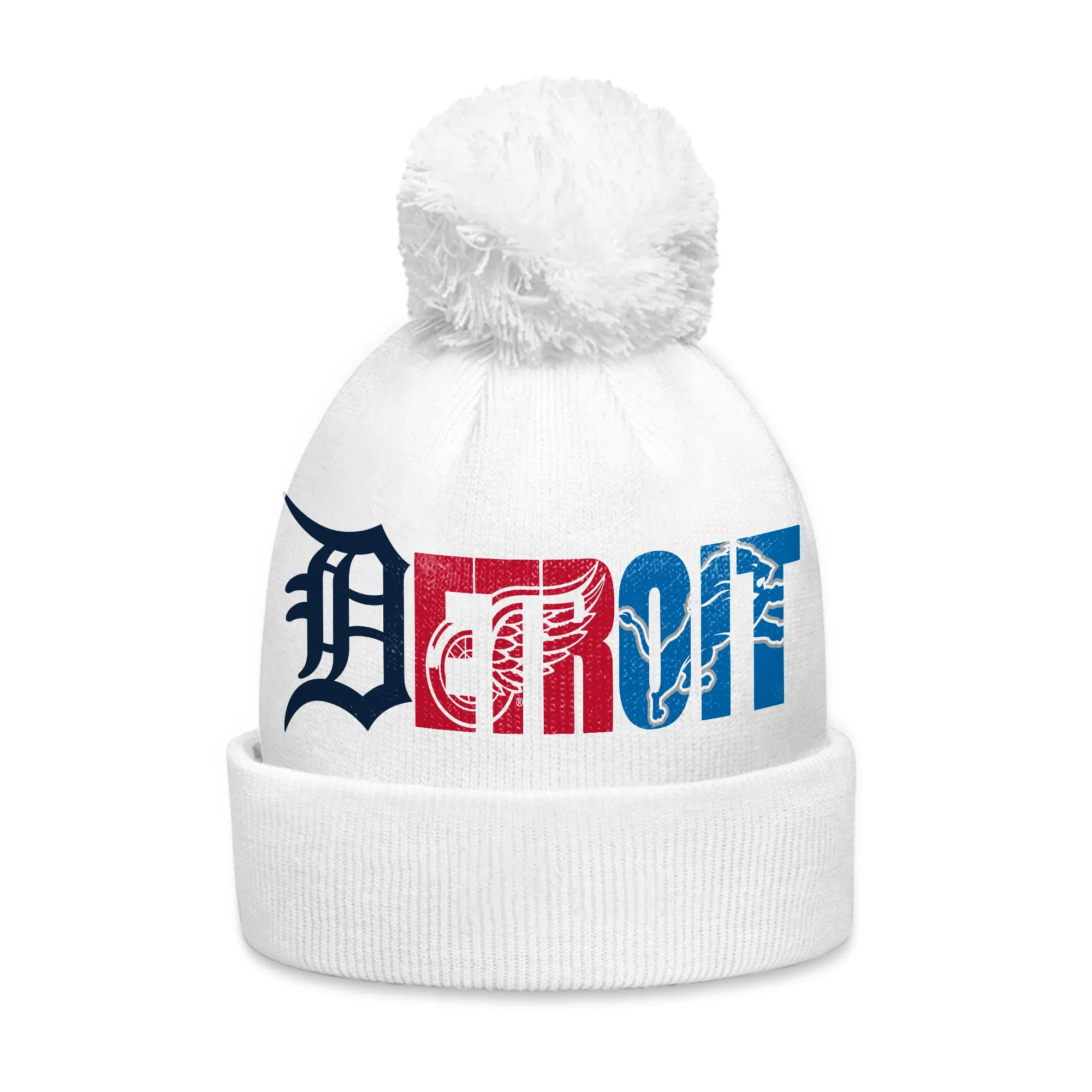 Detroit City Bobble Knit Beanie