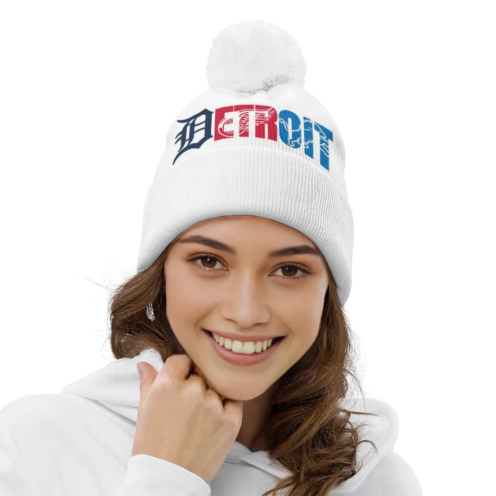 Detroit City Bobble Knit Beanie