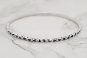 Diamond and Sapphire Eternity Flex Bangle