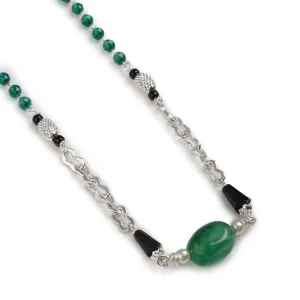Diti Green Silver Mangalsutra by Moha