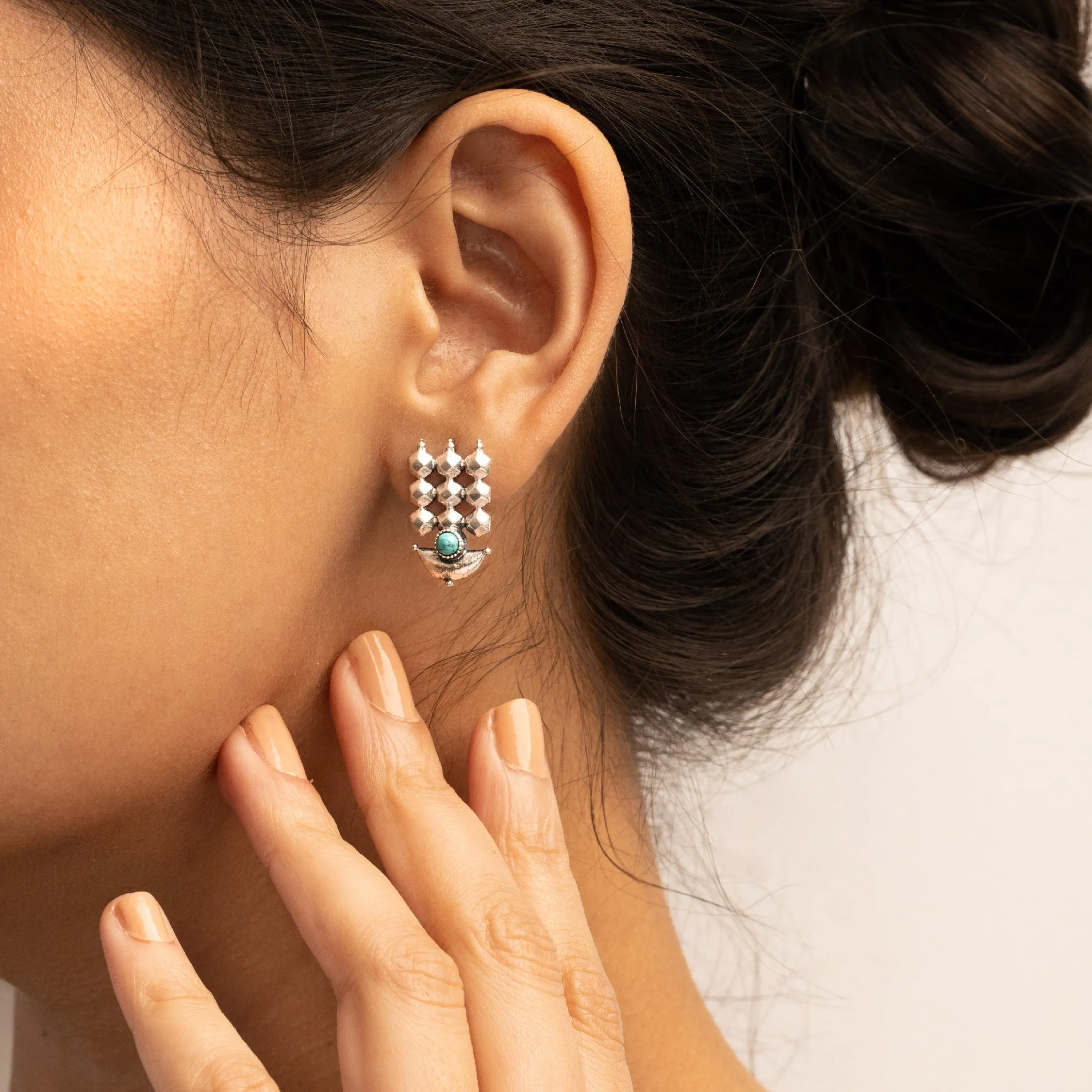 DIYA SILVER EARRINGS BY MOHA (Turquoise)