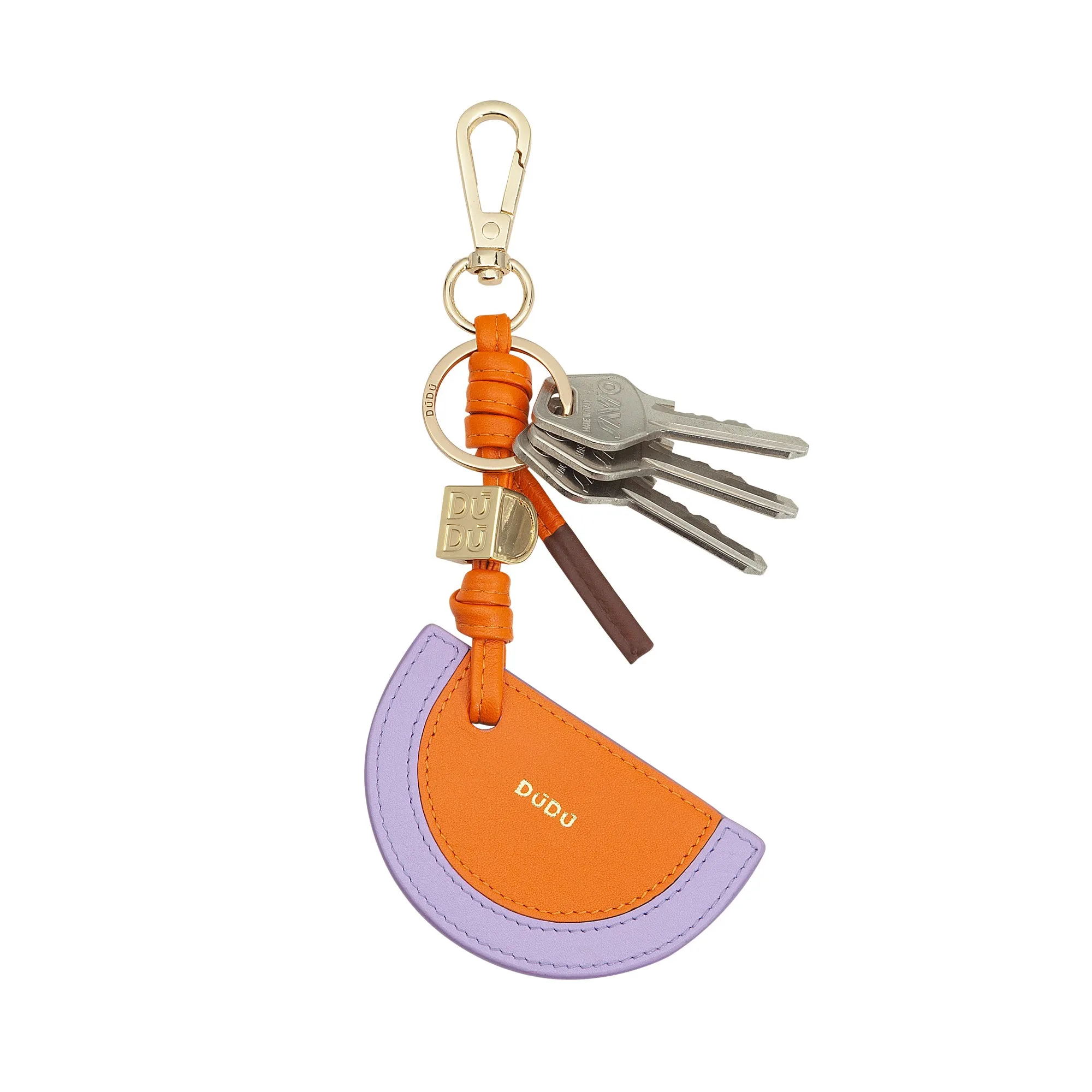 Dudu leather keychain with watermelon, colorful nice keychain, with ring and carabiner, design keychain