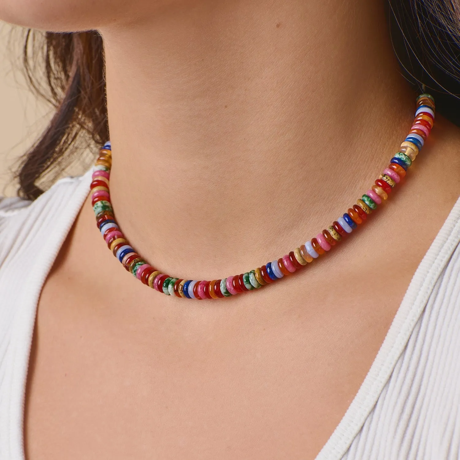 Elena Mixed Gemstone Necklace