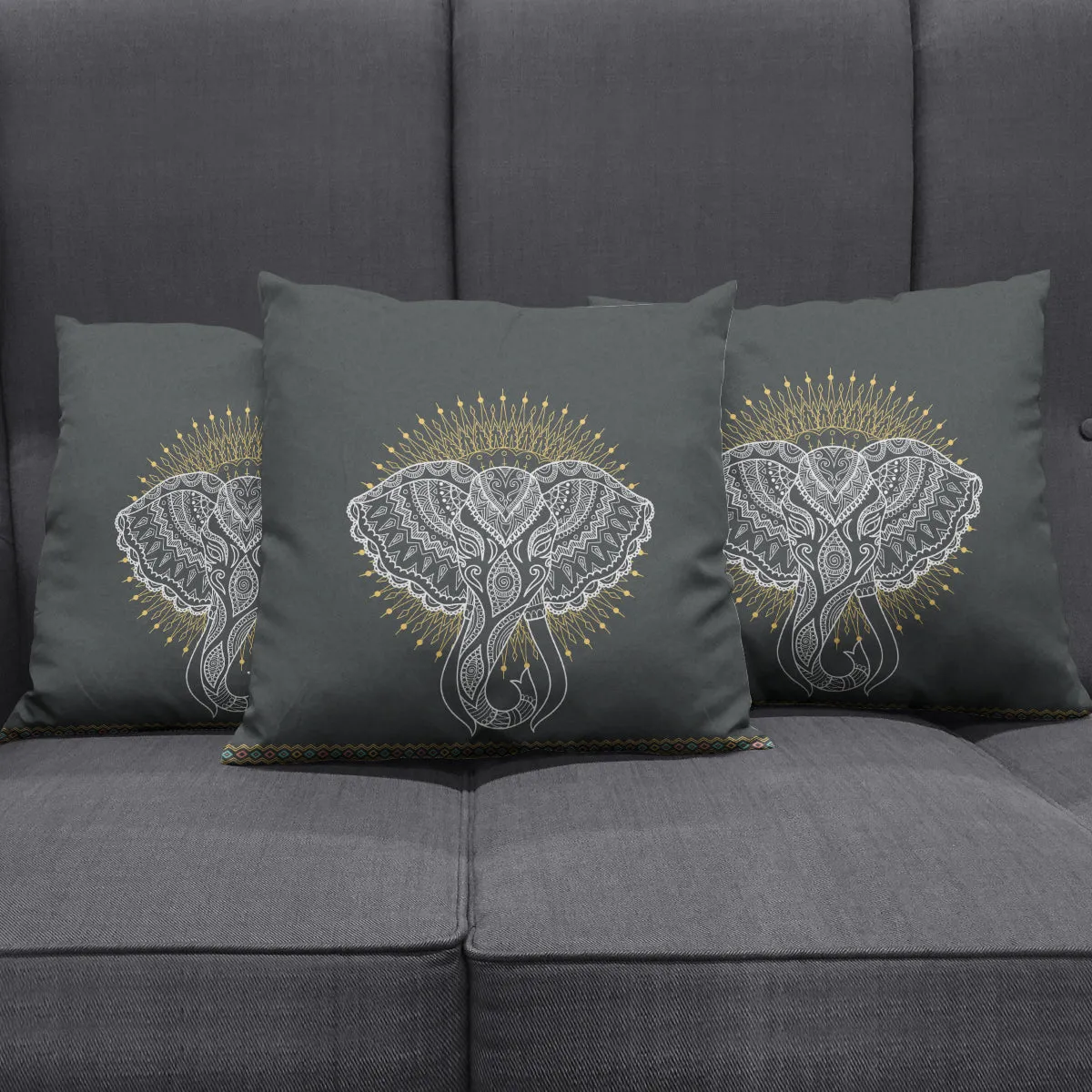 Elephant Abstract Pillow Cover