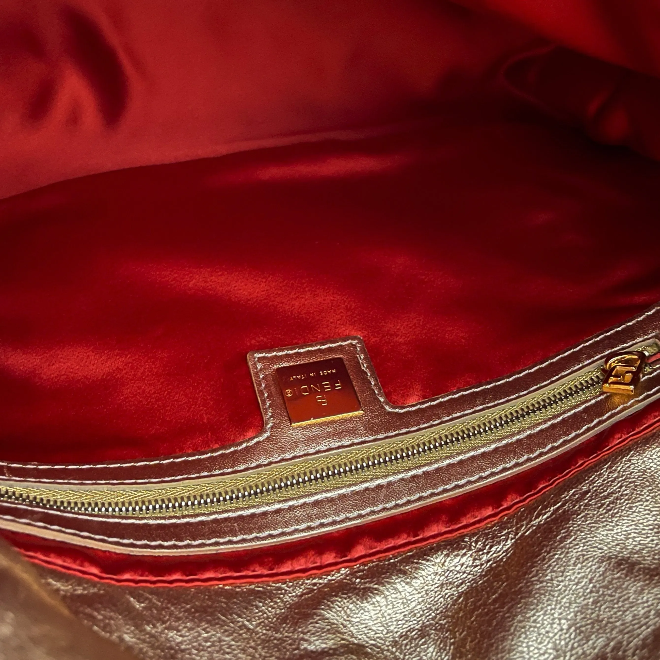Fendi Gold Shimmer Shoulder Bag