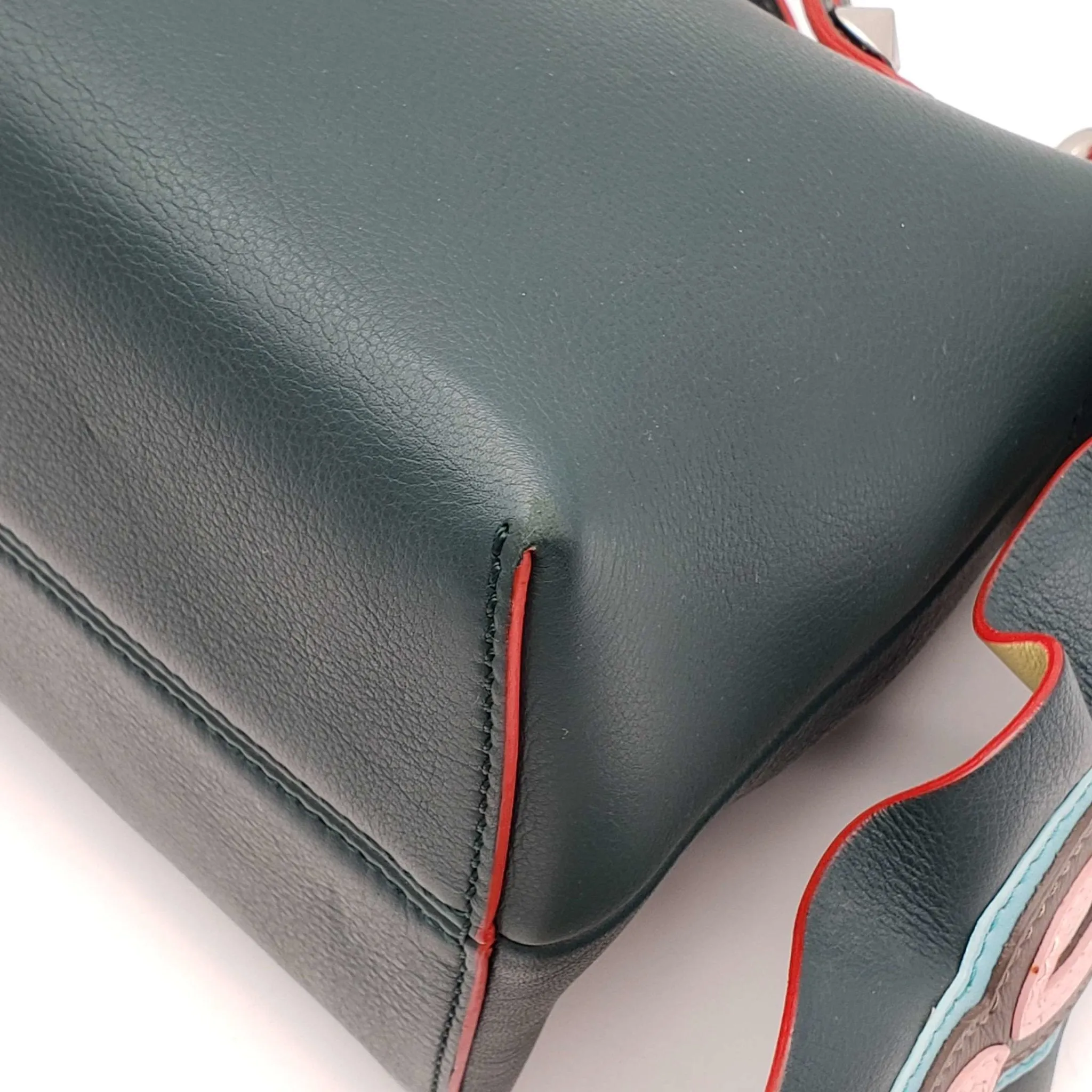 Fendi Green Leather Shoulder Bag