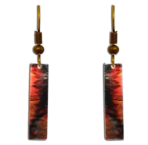 Fire Water 2" Metallic Slender Rectangle Earrings