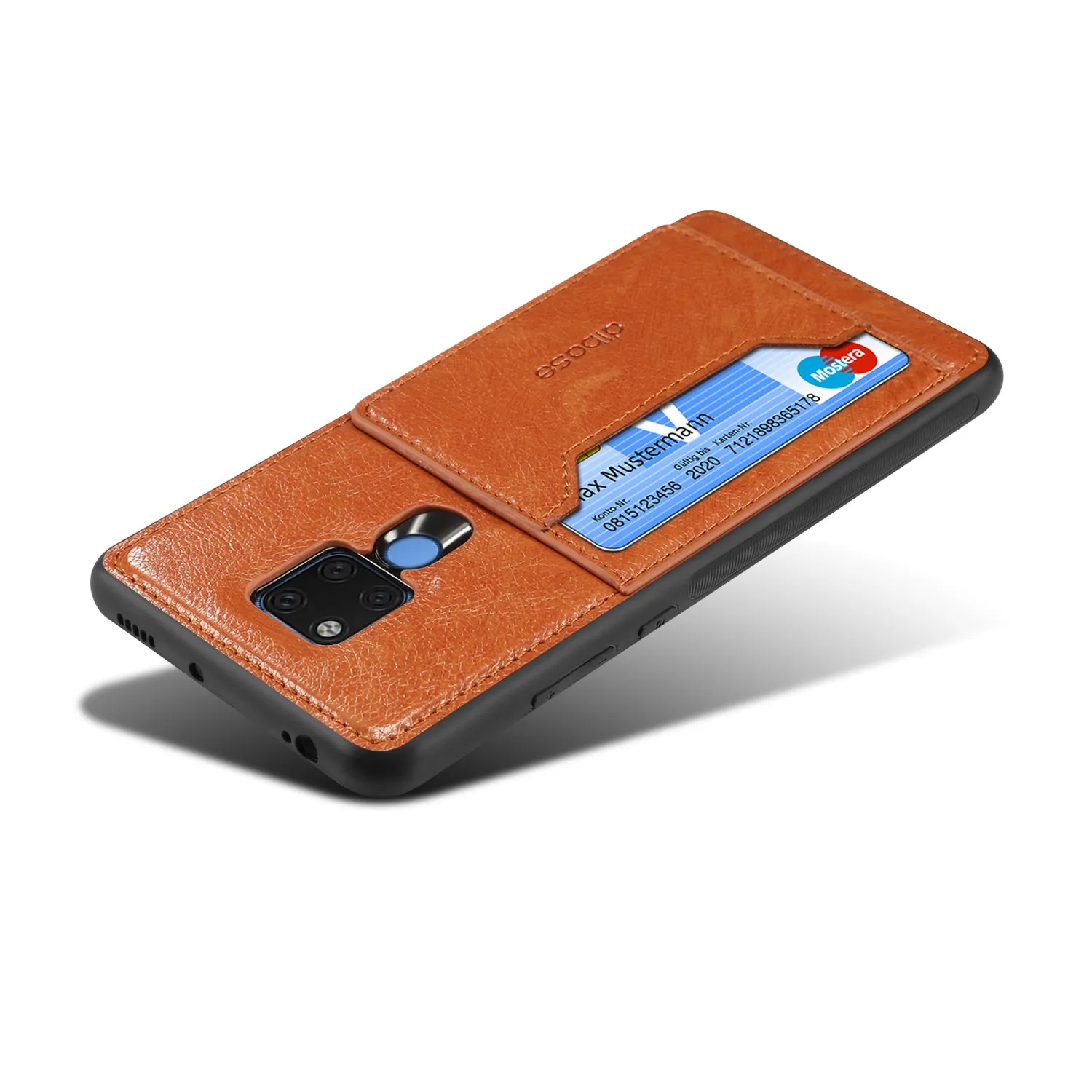 For HUAWEI MATE 20X 2 in 1 Retro PU Leather Wallet Stand Non-slip Shockproof Cell Phone Case brown