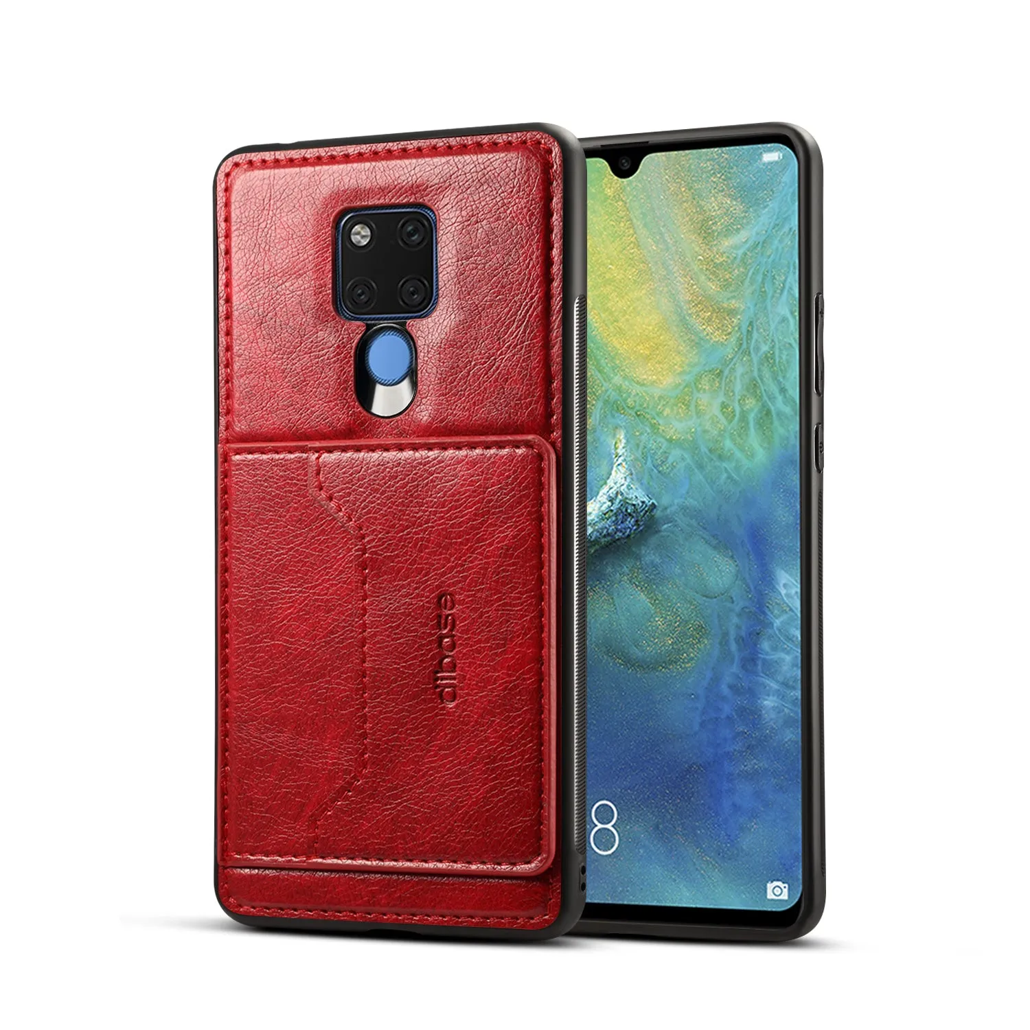 For HUAWEI MATE 20X 2 in 1 Retro PU Leather Wallet Stand Non-slip Shockproof Cell Phone Case brown
