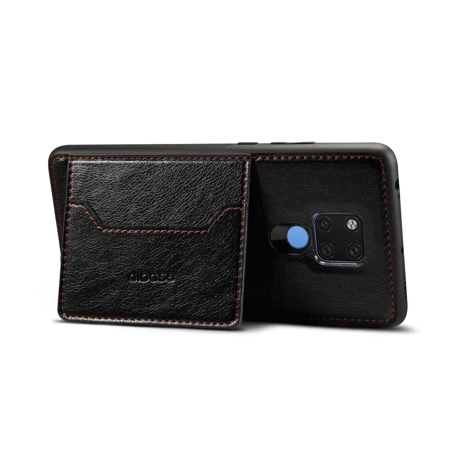For HUAWEI MATE 20X 2 in 1 Retro PU Leather Wallet Stand Non-slip Shockproof Cell Phone Case brown