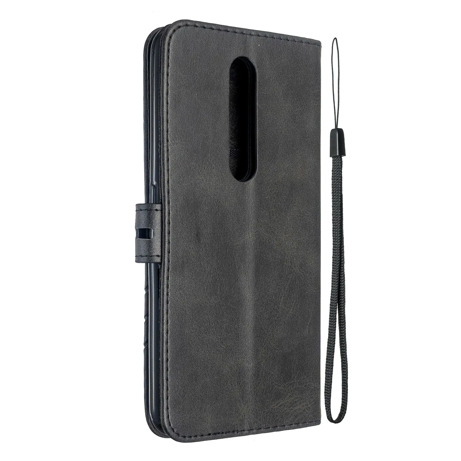 For OPPO F11/F11 Pro Case Soft Leather Cover with Denim Texture Precise Cutouts Wallet Design Buckle Closure Smartphone Shell  black