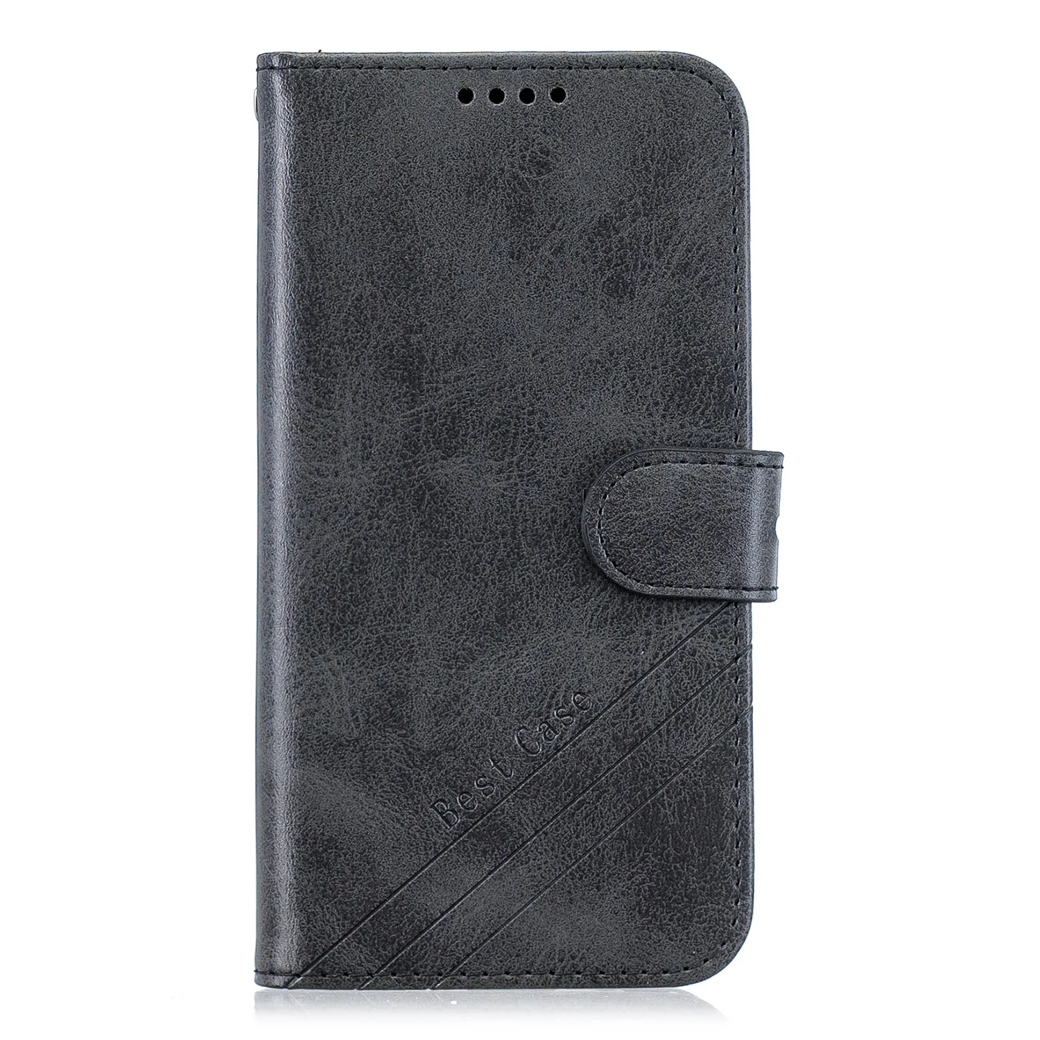 For OPPO F11/F11 Pro Case Soft Leather Cover with Denim Texture Precise Cutouts Wallet Design Buckle Closure Smartphone Shell  black