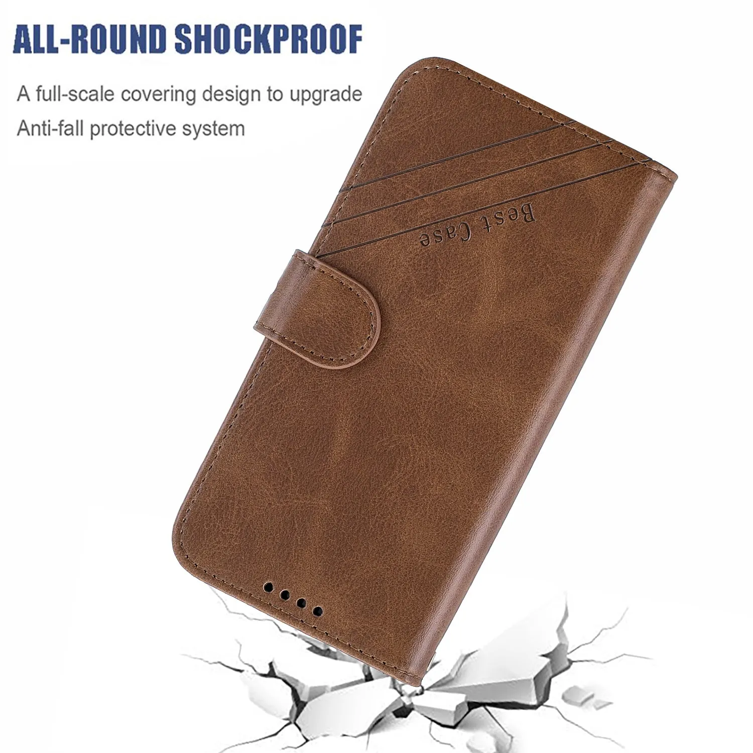For OPPO F11/F11 Pro Case Soft Leather Cover with Denim Texture Precise Cutouts Wallet Design Buckle Closure Smartphone Shell  blue