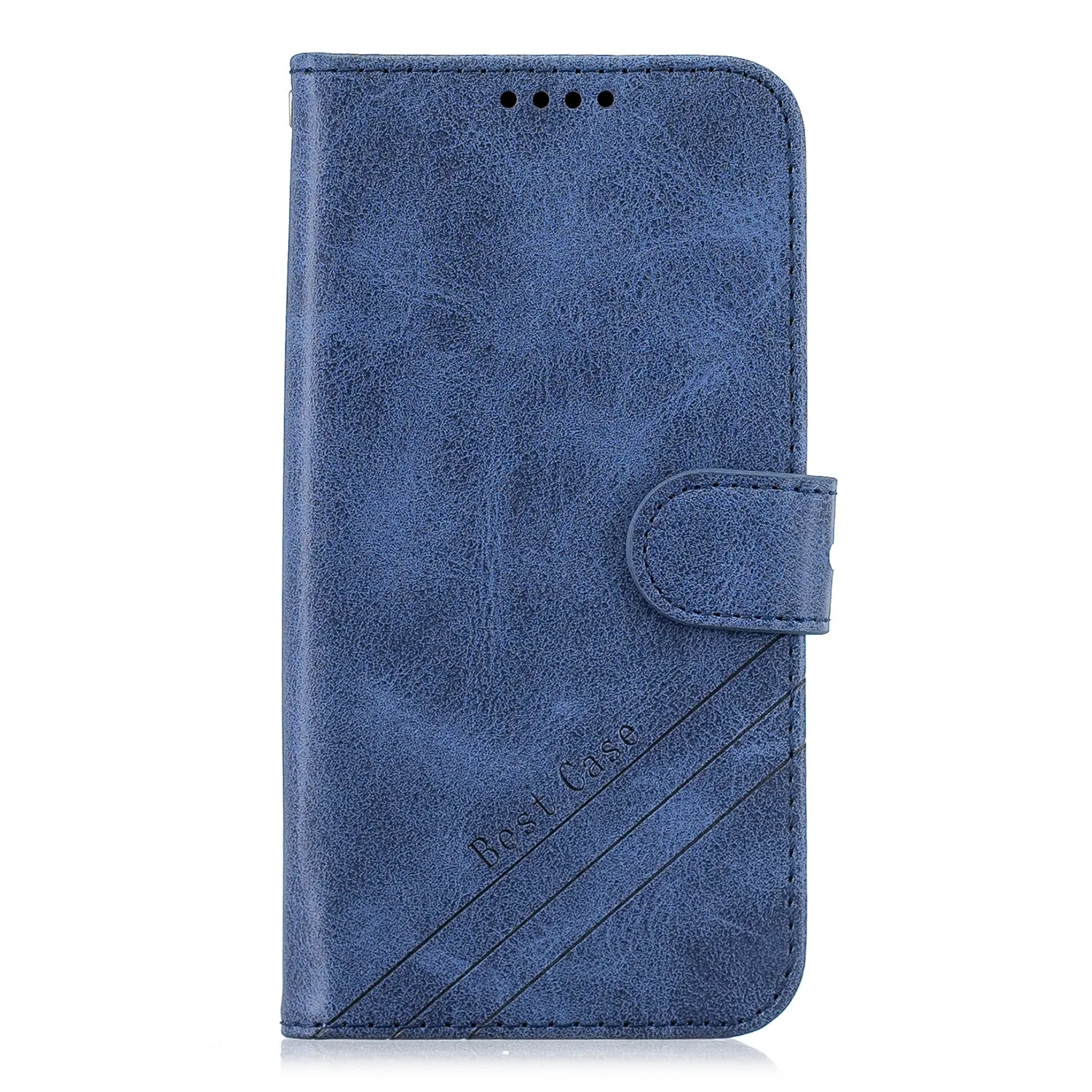 For OPPO F11/F11 Pro Case Soft Leather Cover with Denim Texture Precise Cutouts Wallet Design Buckle Closure Smartphone Shell  blue