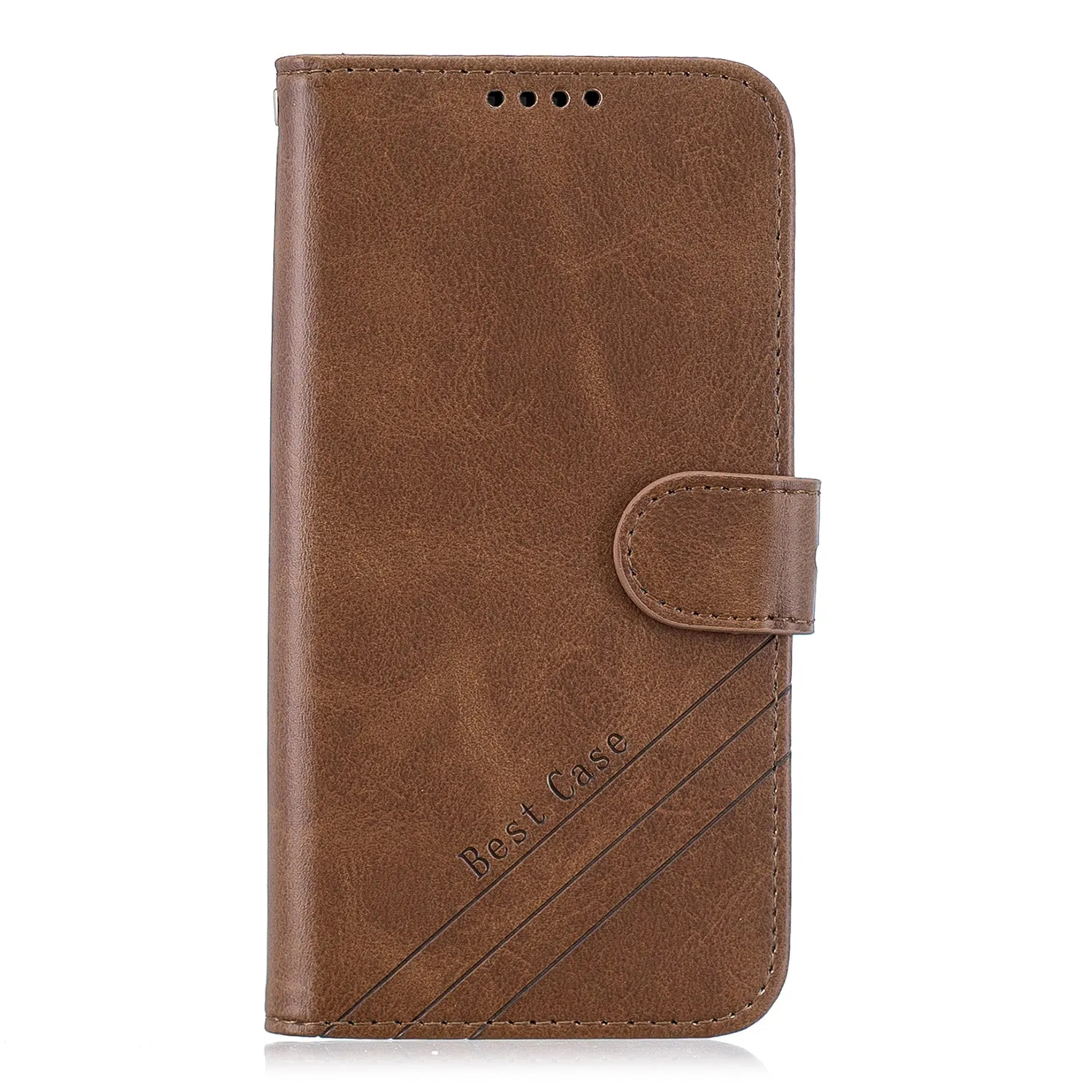 For OPPO F11/F11 Pro Case Soft Leather Cover with Denim Texture Precise Cutouts Wallet Design Buckle Closure Smartphone Shell  brown